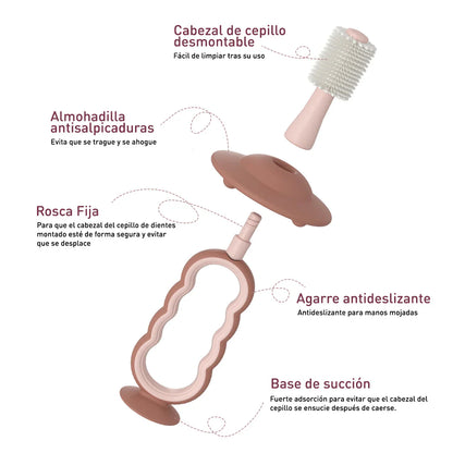 Cepillo Dental de Silicona para Bebé Rosa