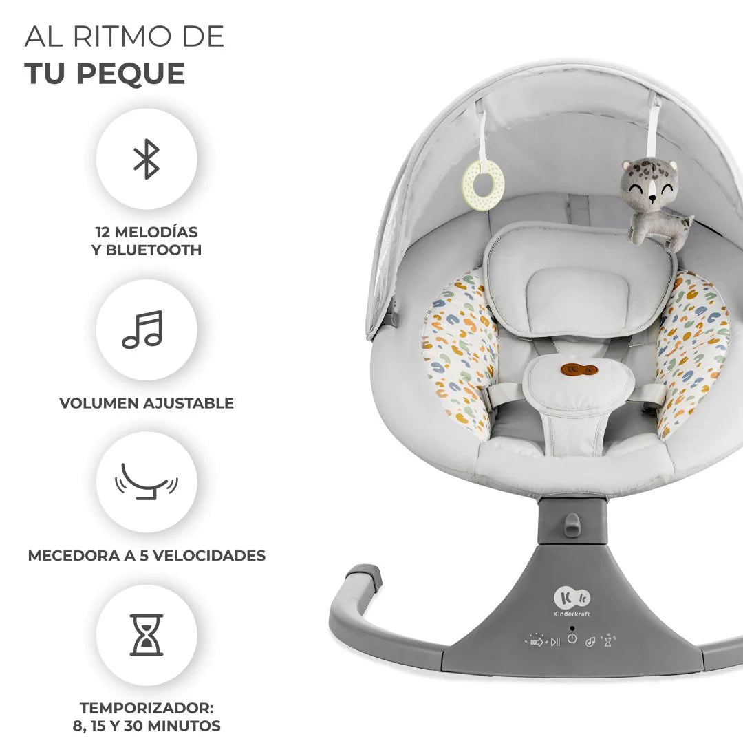 Silla Nido Mecedora Eléctrica Lumi 2 Light Grey