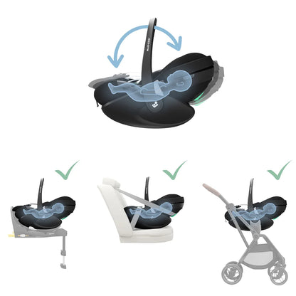 Silla de Auto Huevito Pebble 360 pro + Familyfix 360 Pro
