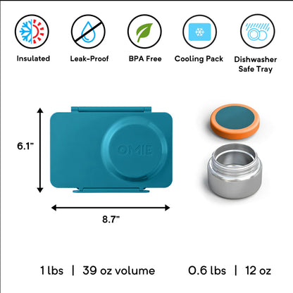 Lonchera Térmica Infantil con Termo Integrado Teal Green