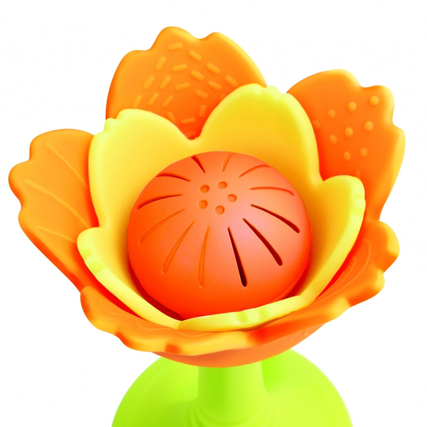 Sonajero flor silicona Naranjo
