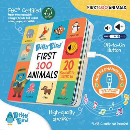 Libro Interactivo Musical First 100 Animals