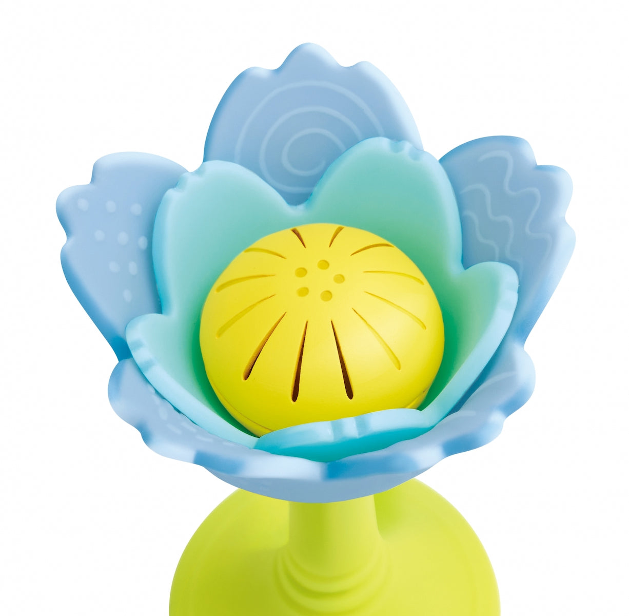 Sonajero flor silicona Celeste