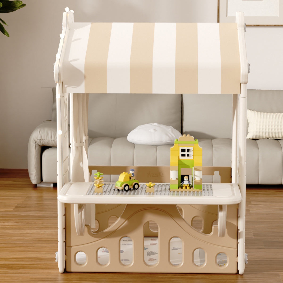 Casita De Juegos Infantil Blanca con Beige