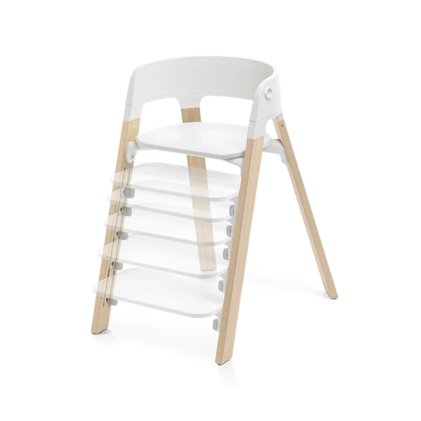 Silla de Comer Steps White/Natural