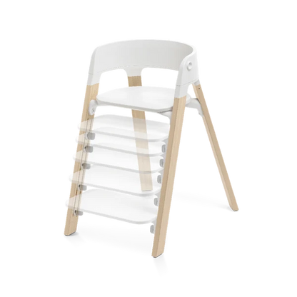 Silla de Comer Steps White/Natural