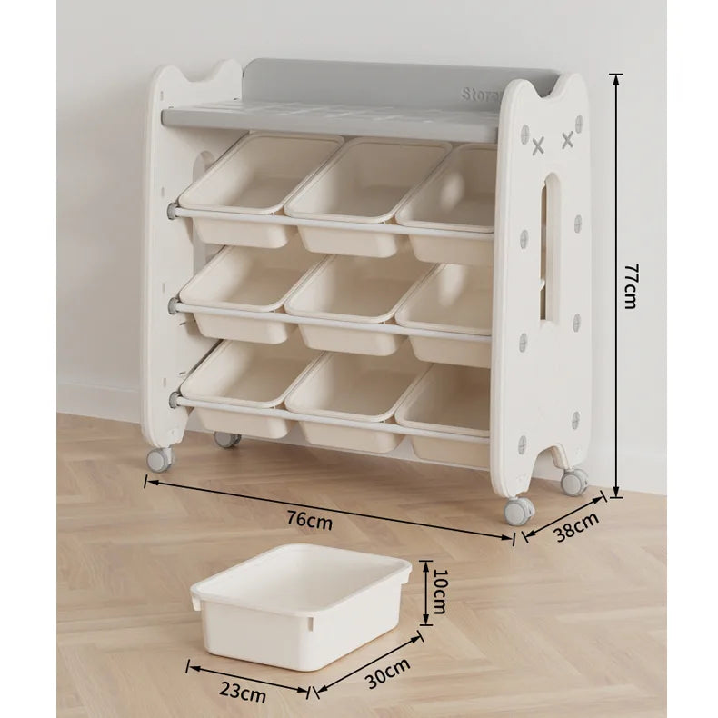 Mueble Organizador 9 bandejas Blanco con Gris