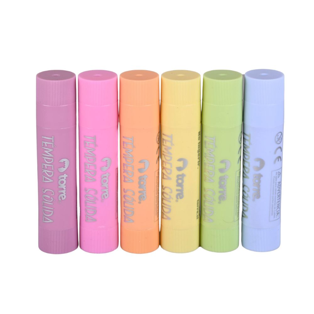 Témpera Sólida Pastel 6 Colores