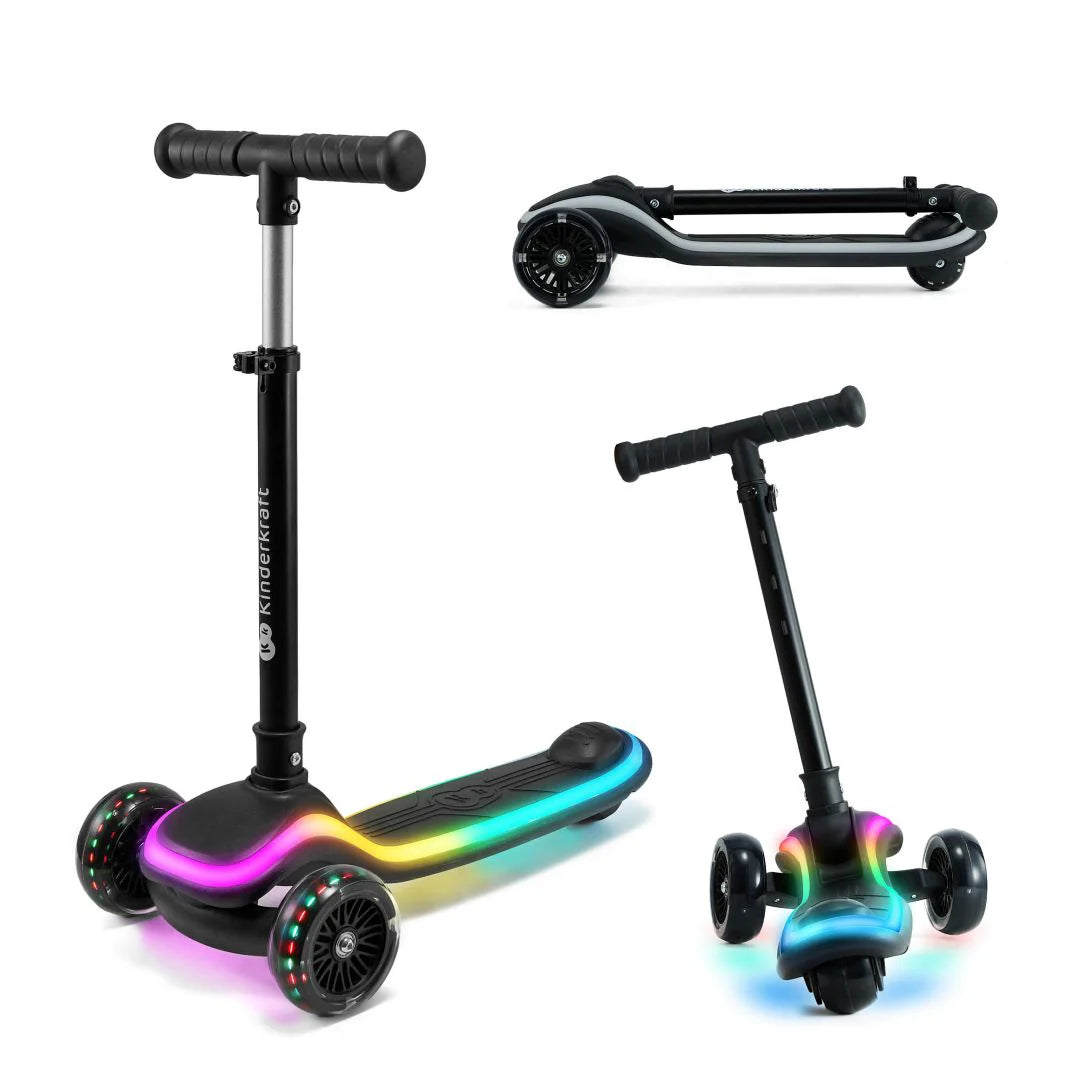 Scooter con luces LED Raket Negro