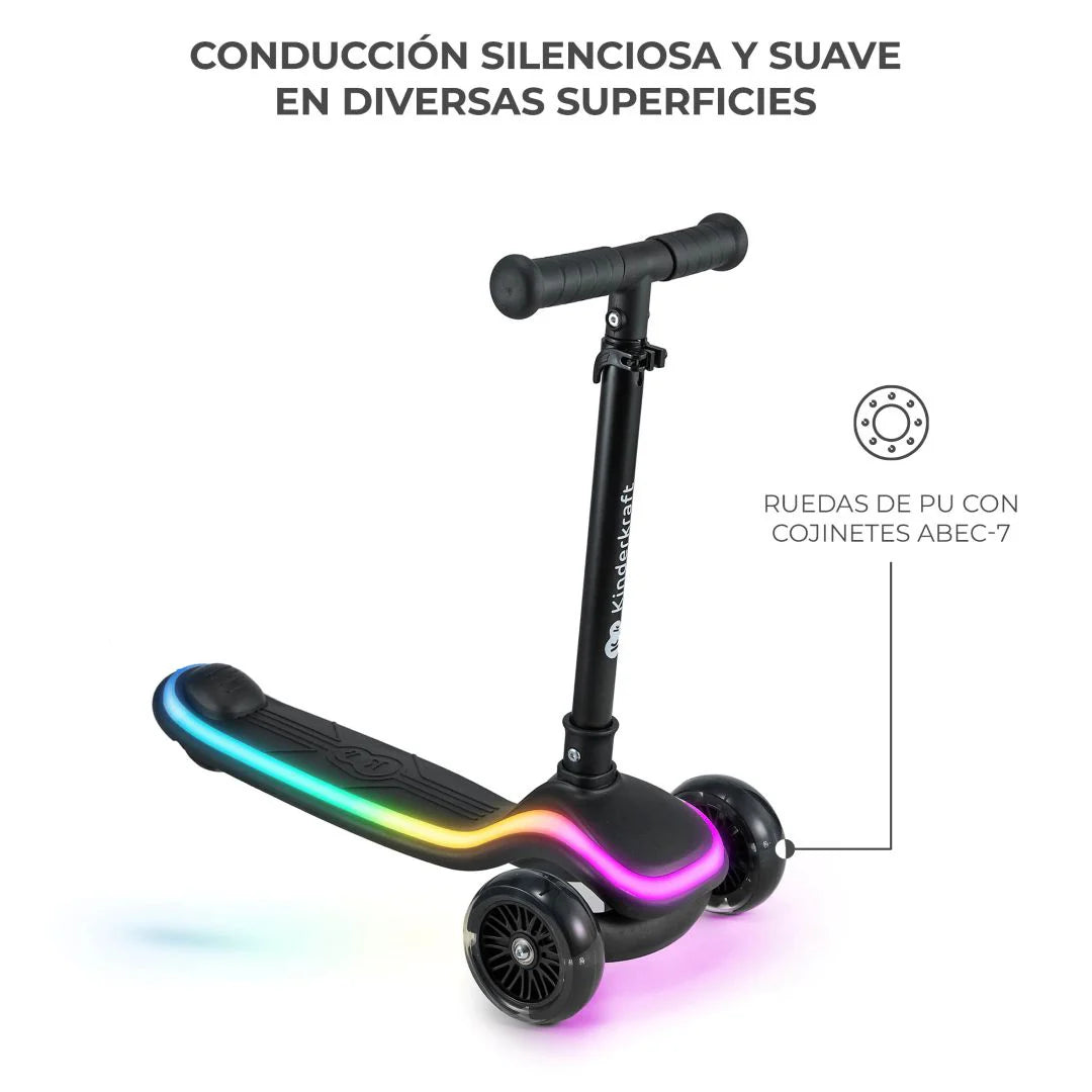 Scooter con luces LED Raket Negro