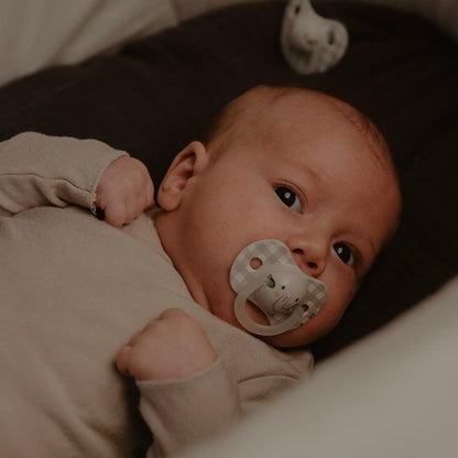 Pack de 2 Chupetes Fisiológicos Nocturnos León Beige