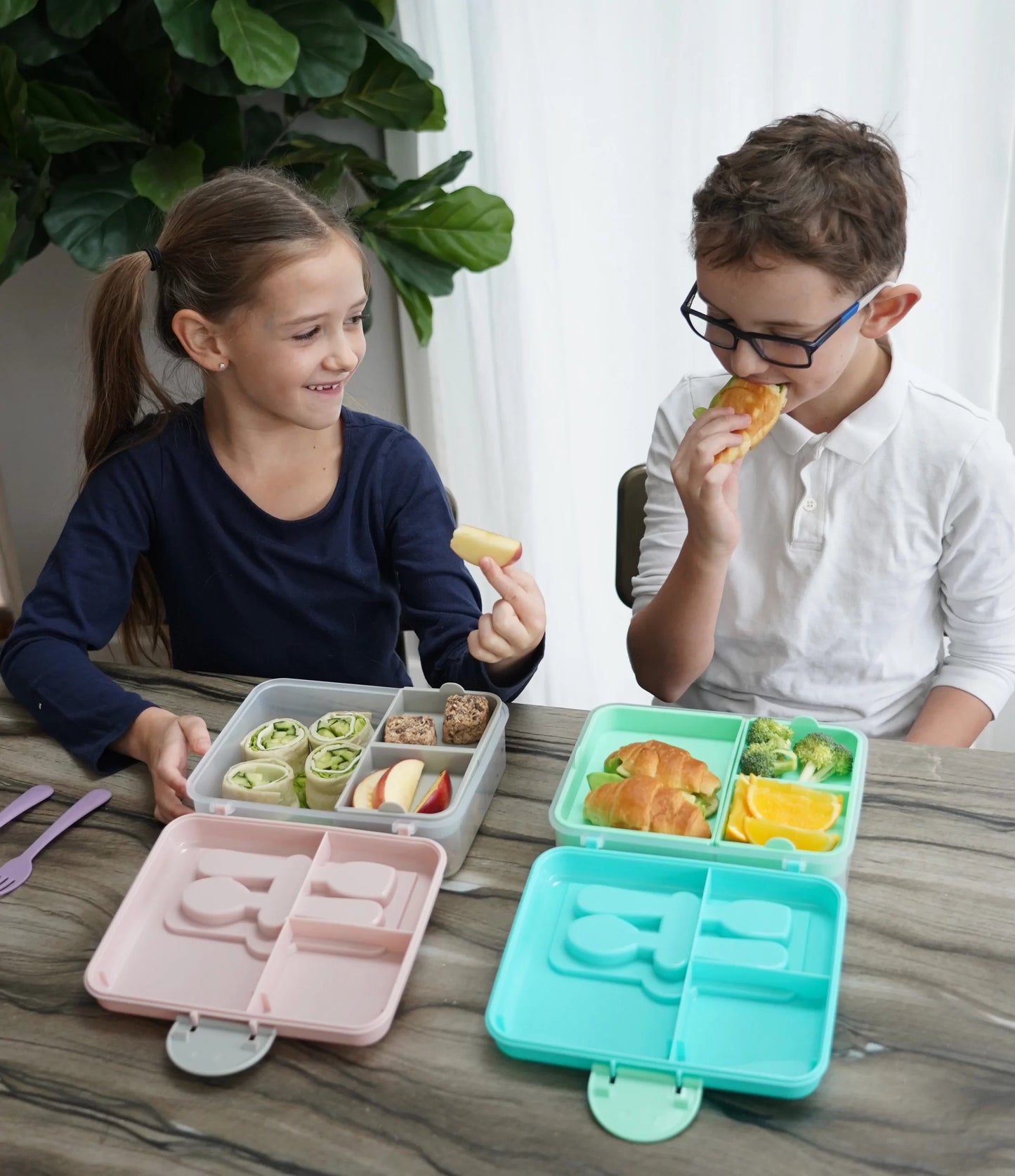 Lonchera Bento Box con cubiertos Rosa