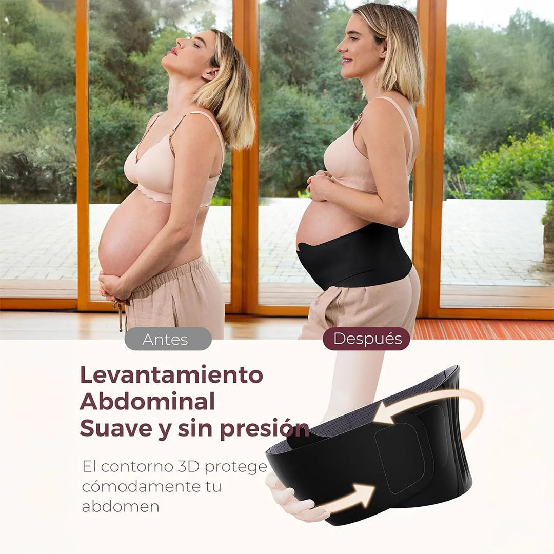 Faja de Embarazo Maternova con Soporte Lumbar Negra