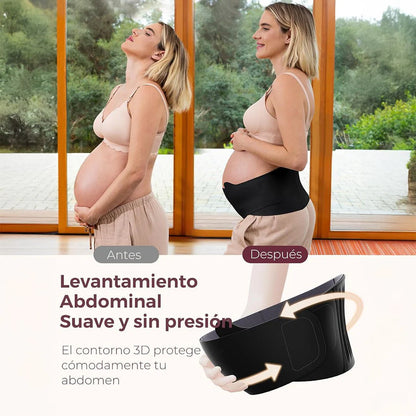 Faja de Embarazo Maternova con Soporte Lumbar Negra