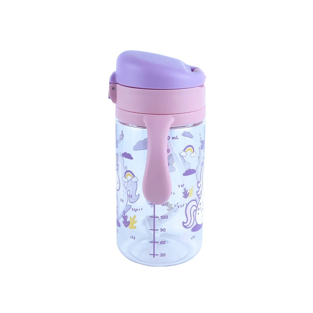 Botella antiderrame con bombilla Unicornio