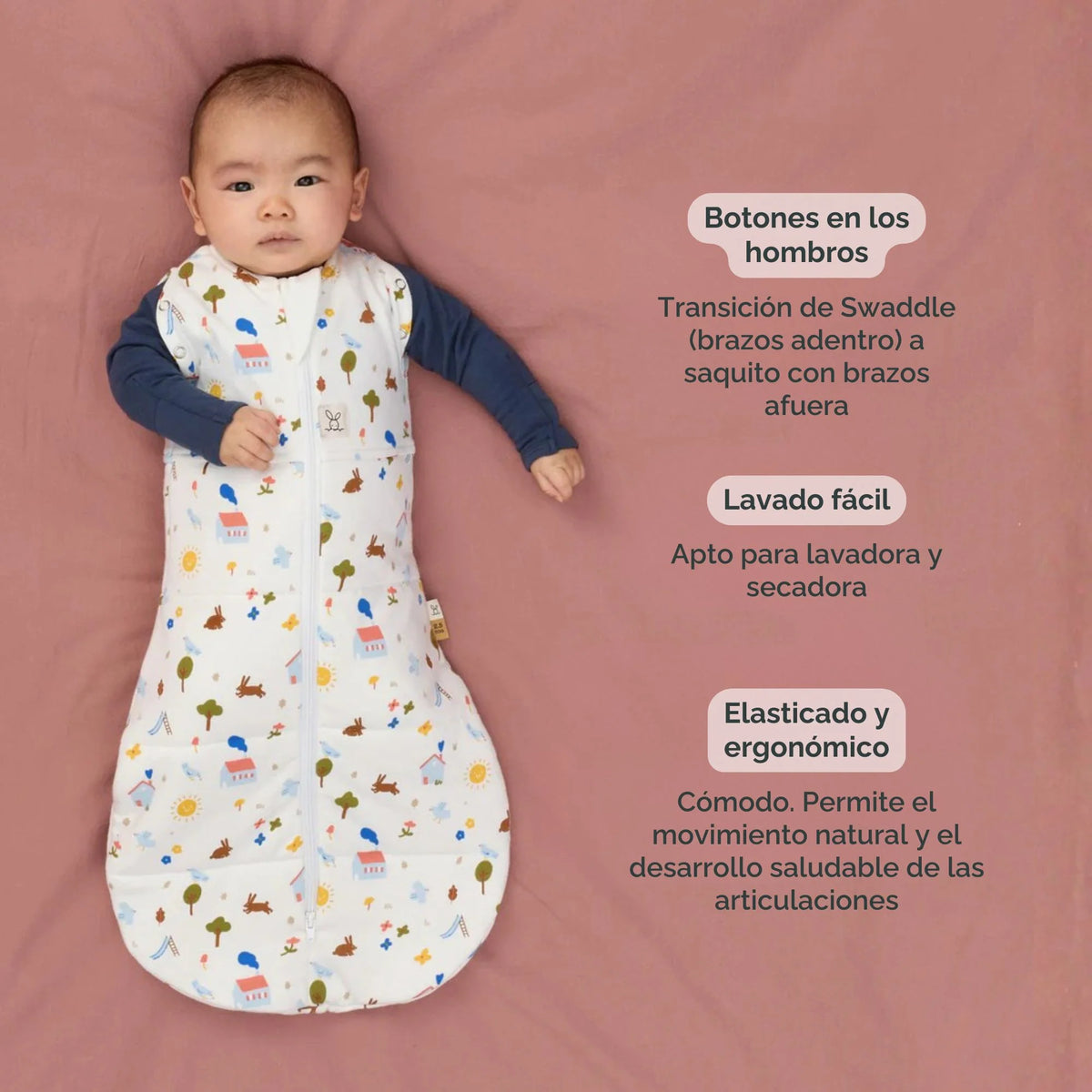 Saco de dormir Cocoon Swaddle Bag 2.5 Oatmeal Marle