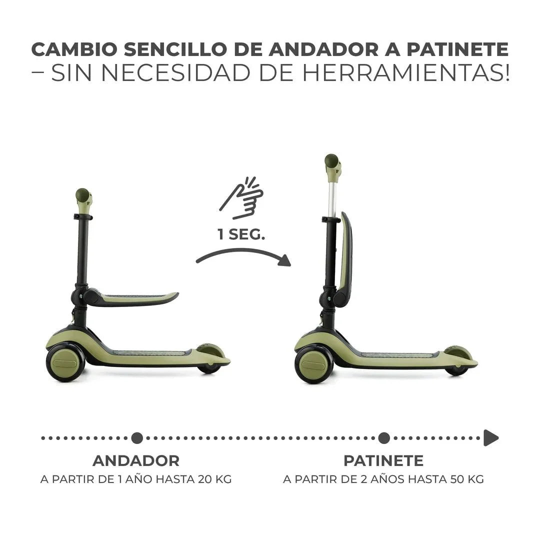 Triciclo Monopatin 2 en 1 Halley Green