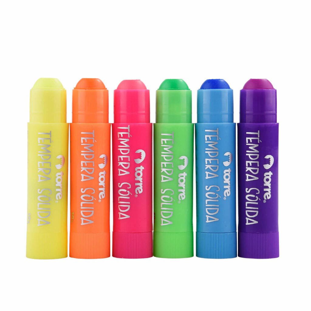 Témpera Sólida Flúor 6 Colores