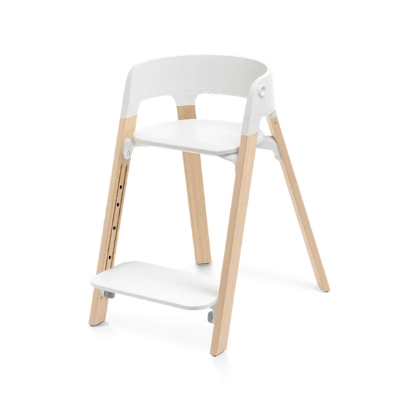 Silla de Comer Steps White/Natural