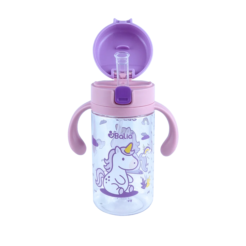 Botella antiderrame con bombilla Unicornio