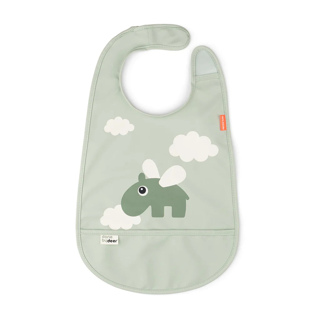 Babero Velcro Happy Clouds Verde