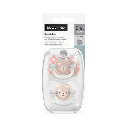 Pack Chupetes Wild Rosa Night Day Tetina Fisiológica