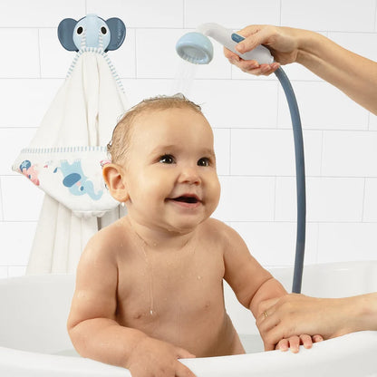 Set de Baño Ducha Elefante y Toalla Azul