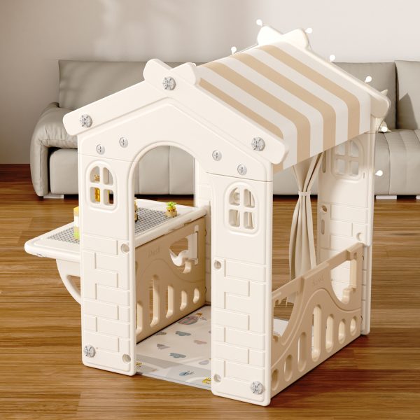 Casita De Juegos Infantil Blanca con Beige