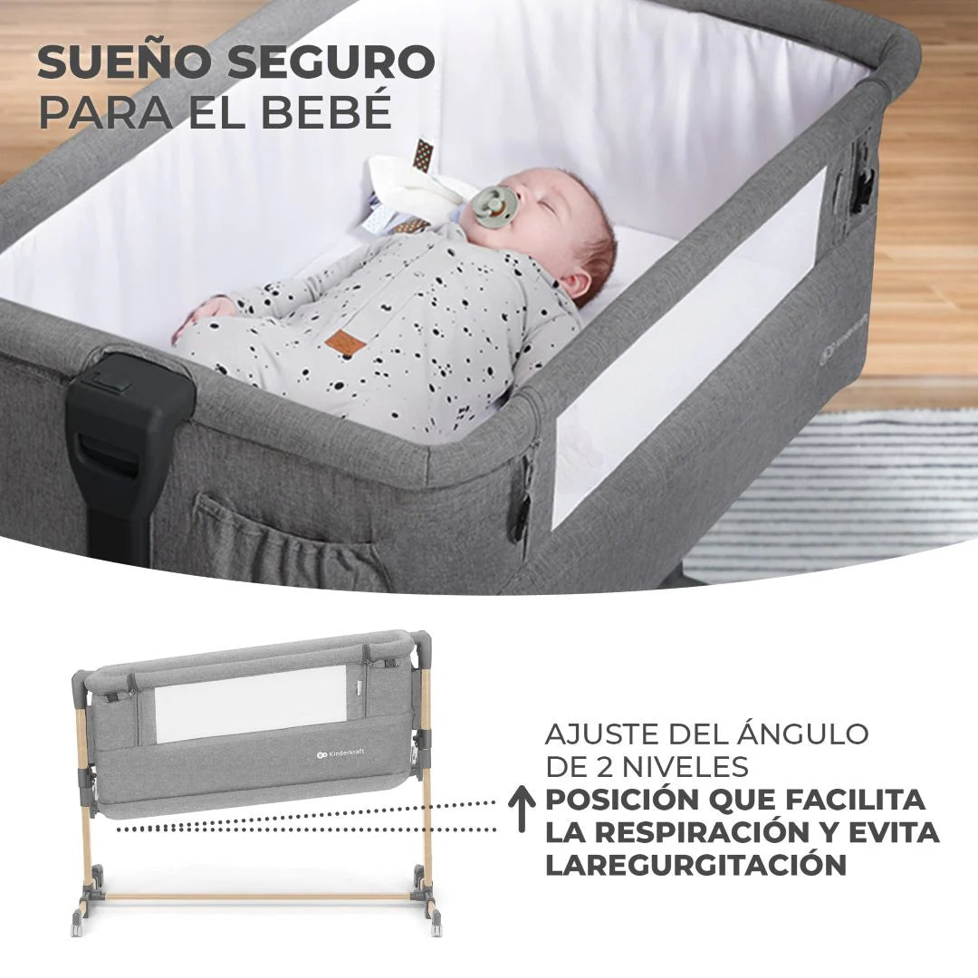 Cuna Colecho Corral Neste Grow Light Grey Full Wood
