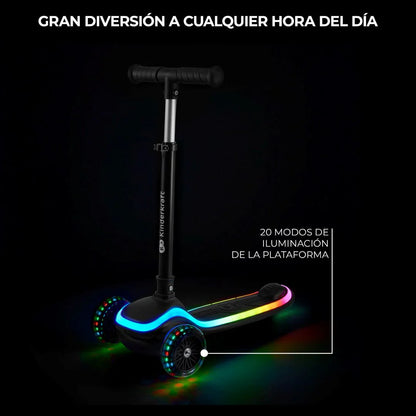 Scooter con luces LED Raket Negro