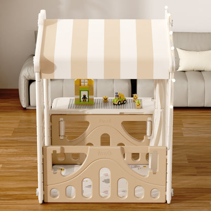Casita De Juegos Infantil Blanca con Beige