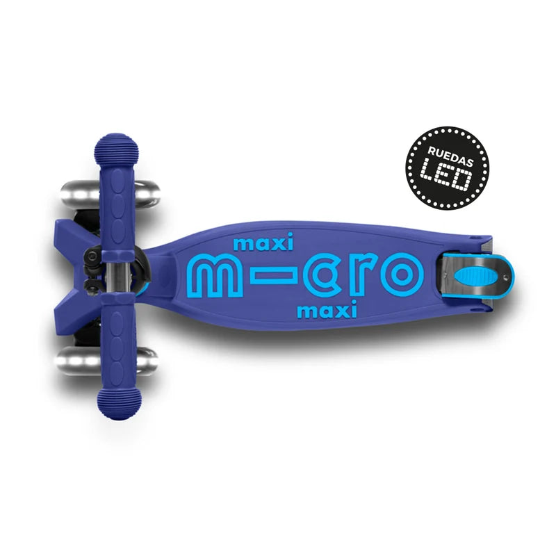 Scooter Maxi Micro Deluxe Plegable LED Azul