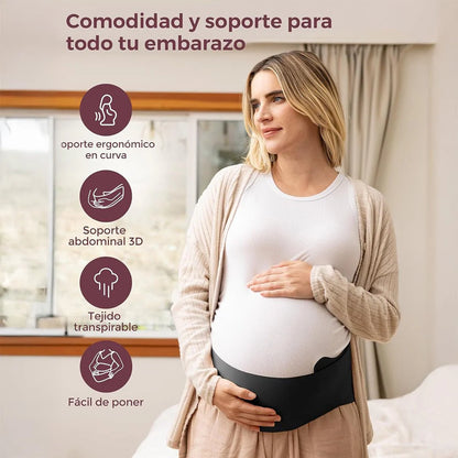 Faja de Embarazo Maternova con Soporte Lumbar Negra