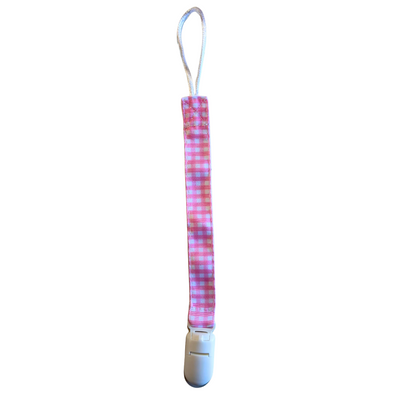 Portachupetes Cuadrillé Rosado