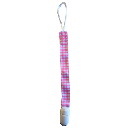 Portachupetes Cuadrillé Rosado