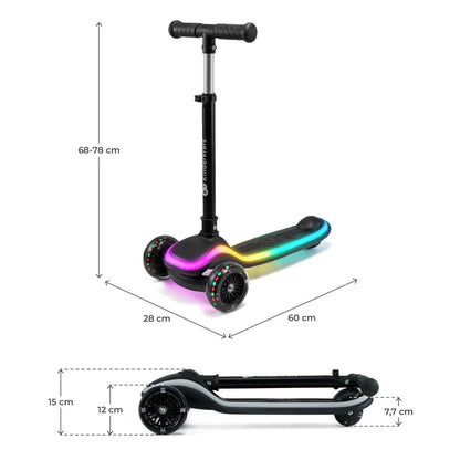Scooter con luces LED Raket Negro