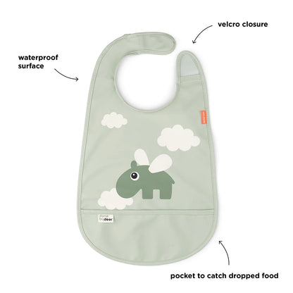 Babero Velcro Happy Clouds Verde