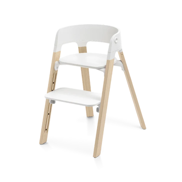Silla de Comer Steps White/Natural
