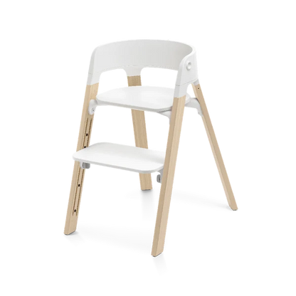Silla de Comer Steps White/Natural
