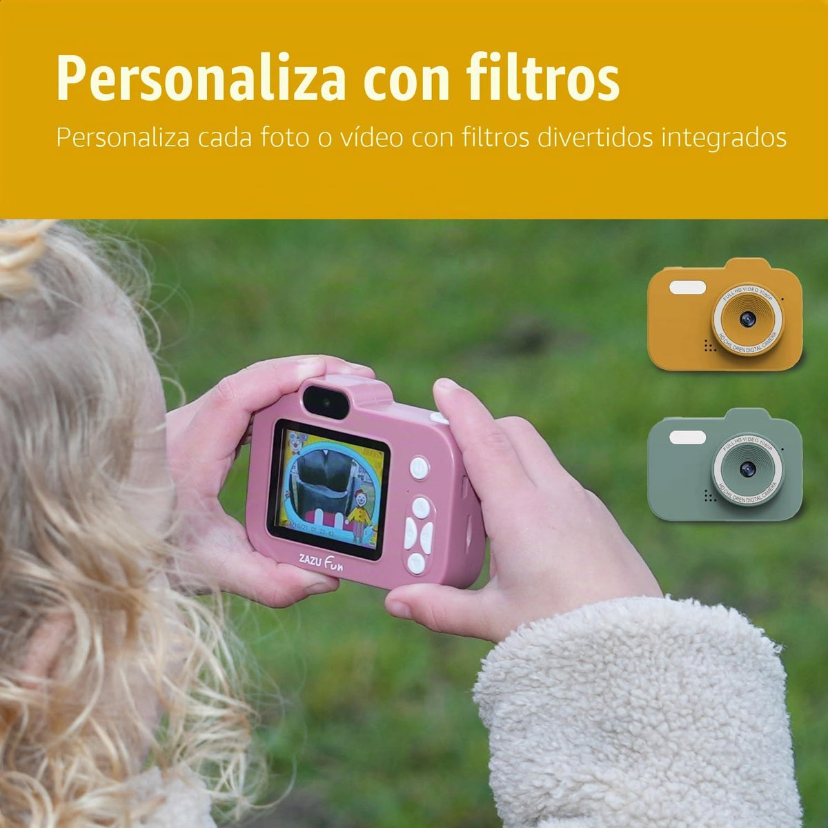 Cámara digital infantil de 48 MP Rosa