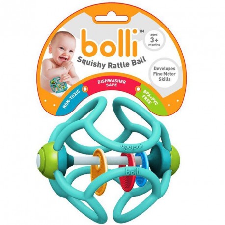 Bolli Sonajero, Juguete Sensorial Silicona Turquesa