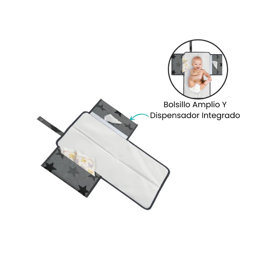 Mudador Portátil Estrellas gris
