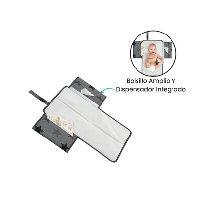 Mudador Portátil Estrellas gris