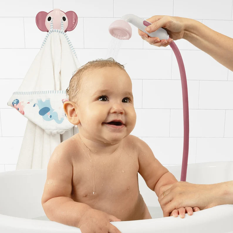 Set de Baño Ducha Elefante y Toalla Rosa