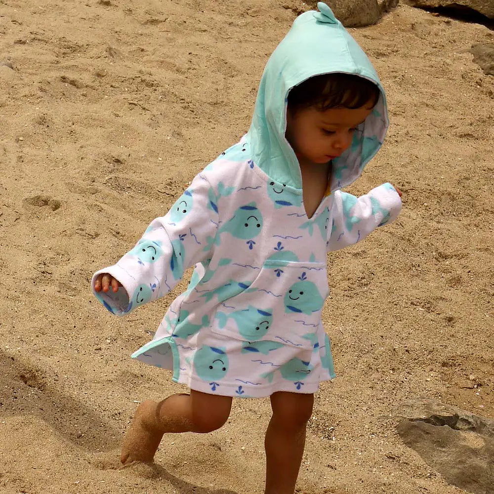 Poncho de Toalla Piscina Ballena