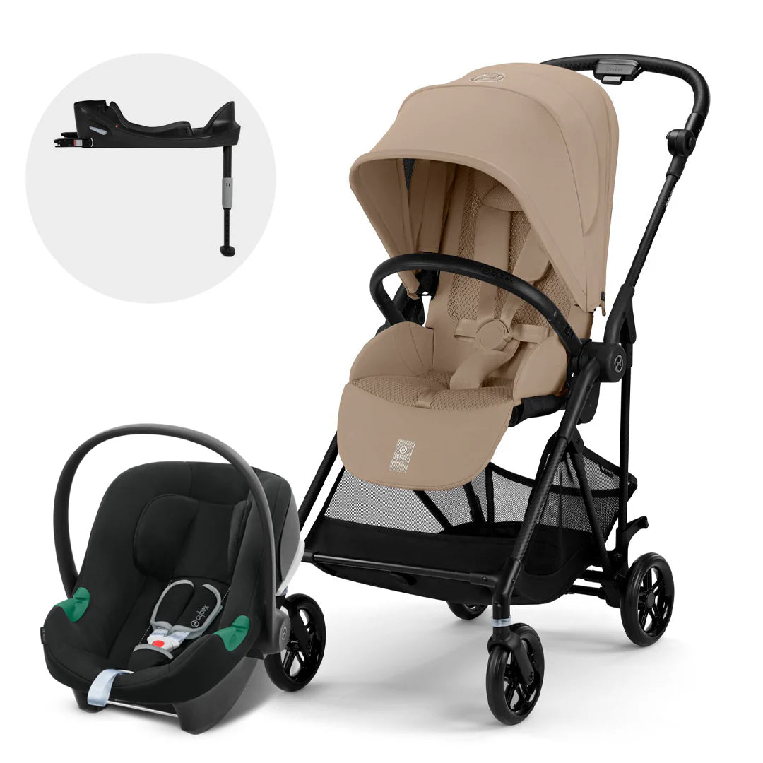 Combo Coche Orfeo + Aton B2 + Base Almond beige