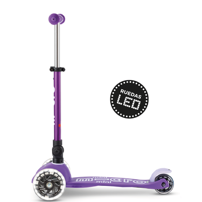 Scooter Mini Micro Deluxe Plegable Morado con Luz LED