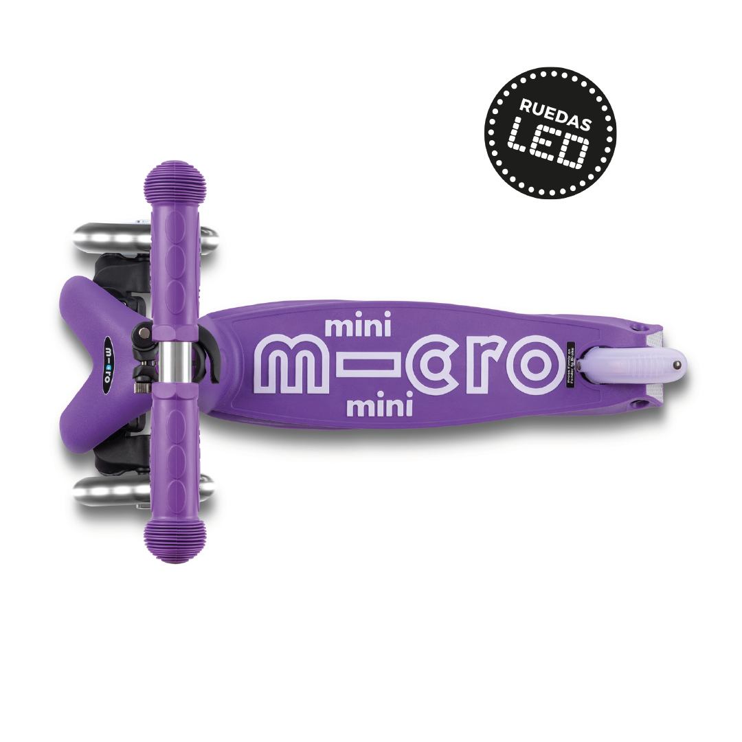 Scooter Mini Micro Deluxe Plegable Morado con Luz LED