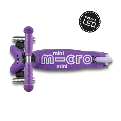 Scooter Mini Micro Deluxe Plegable Morado con Luz LED