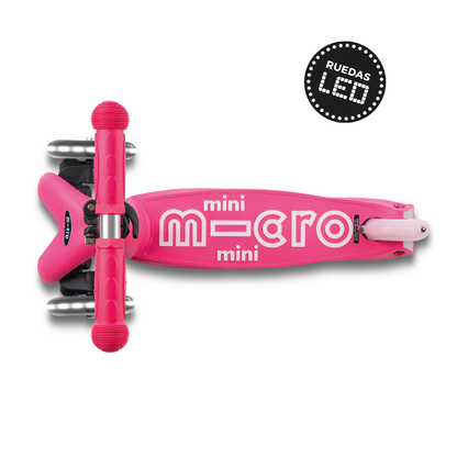 Scooter Mini Micro Deluxe Plegable Rosado con Luz LED